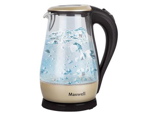 Чайник Maxwell MW-1041 GD 2200 Вт прозрачный золотистый чёрный 1.7 л пластик/стекло