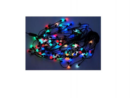 Гирлянда-портьера Шарики 108 LED, цветное свечение, черный провод Новогодняя сказка 971211