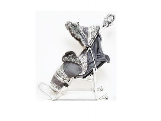 Санки-коляска Kristy Luxe Premium до 50 кг серый металл ткань