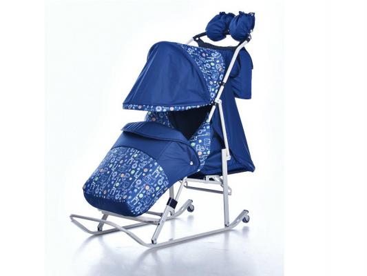 Санки-коляска Kristy Luxe Comfort до 50 кг разноцветный металл ткань 34826 в ассортименте