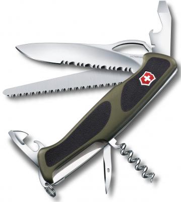 Нож перочинный Victorinox RangerGrip 179 0.9563.MWC4 (0.9563.MWC4) зеленый/черный 12 функций пластик/сталь