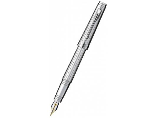Ручка перьевая Parker Premier DeLuxe F562 перо F серебристый S0887970