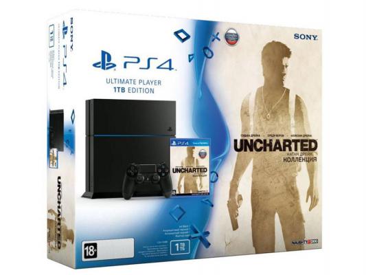 Игровая приставка Sony PlayStation 4 1Tb матовая черная CUH-1208B + Uncharted