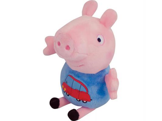 Мягкая игрушка свинка Peppa Pig Джордж с машинкой текстиль розовый 18 см 29620