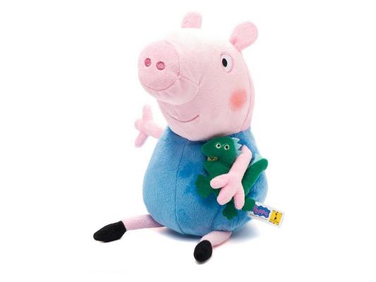 Мягкая игрушка свинка Peppa Pig Джордж с динозавром текстиль розовый 40 см 29626