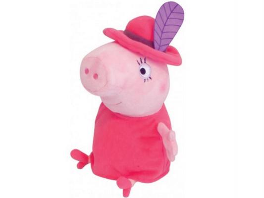 Мягкая игрушка свинка Peppa Pig Мама в шляпе текстиль розовый 30 см 29625