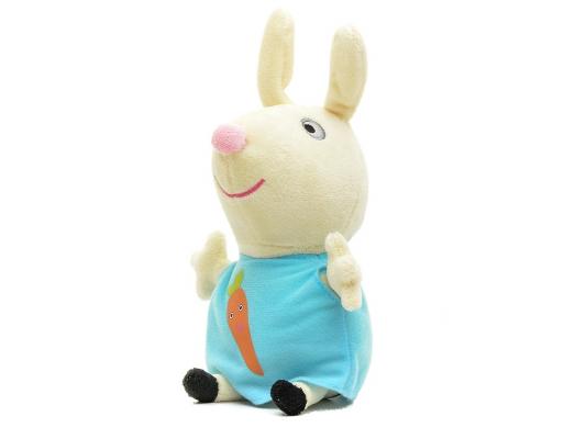 Мягкая игрушка кролик Peppa Pig Ребекка с морковкой текстиль 20 см 29624
