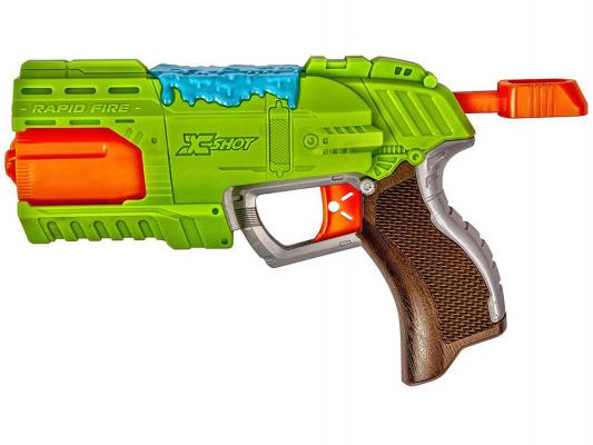 Бластер X-shot Атака Пауков (8патронов + 2 паука-мишени) зеленый 4801