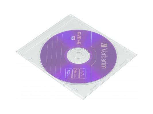 Диски DVD+R Verbatim 16x 4.7Gb Slim case 1шт 43556