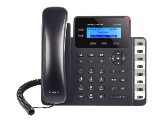 Телефон IP Grandstream GXP1628 2 линии 2 SIP-аккаунта 2x10/100/1000Mbps LCD PoE BLF