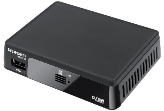 Тюнер цифровой DVB-T2 Rolsen RDB-528A черный