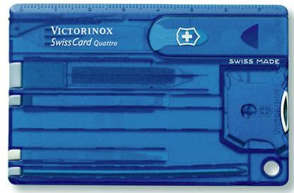 Швейцарская карта Victorinox SwissCard Quattro Sapphire 0.7222.T2 14 функций полупрозрачный синий