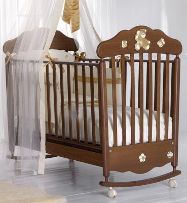 Кроватка-качалка Baby Expert Bijoux (орех/золото)