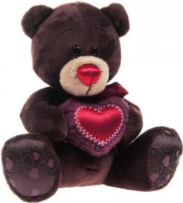 Мягкая игрушка медведь Orange Choco с сердцем искусственный мех текстиль коричневый 25 см C003/25