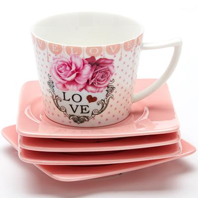 Чайный набор Loraine LR-24697 розовый 0.23 л керамика