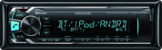 Автомагнитола Kenwood KMM-303BT USB MP3 FM RDS 1DIN 4х50Вт черный