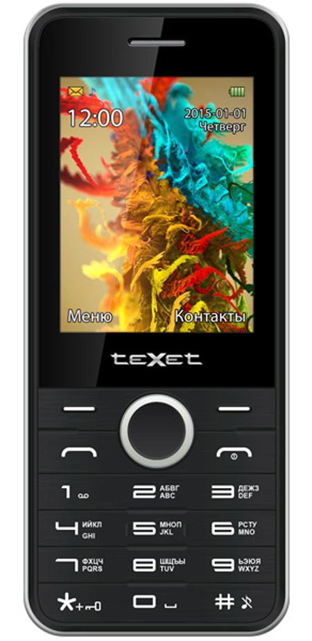 Мобильный телефон Texet TM-D301 черный серебристый