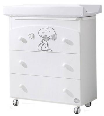 Комод пеленальный с ванночкой Baby Expert Snoopy (белый/серебро)