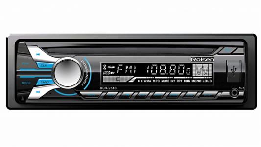 Автомагнитола Rolsen RCR-251B бездисковая USB MP3 FM SD MMC 1DIN 4x45Вт черный