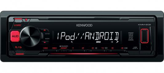 Автомагнитола Kenwood KMM-202 USB MP3 FM RDS 1DIN 4х50Вт черный