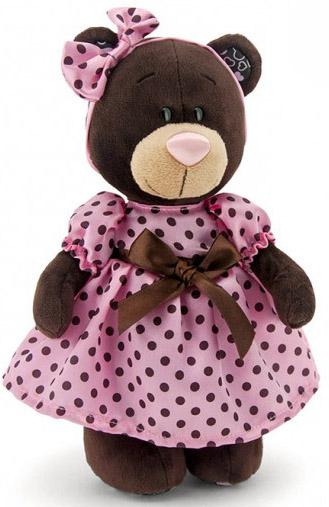 Мягкая игрушка медведь Orange Milk в летнем платье текстиль коричневый 30 см М011/30