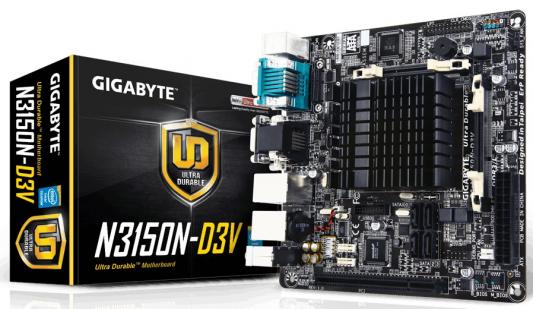 Материнская плата GigaByte GA-N3150N-D3V с процессором Intel 2xDDR3 1xPCI 4 mini-ITX Retail