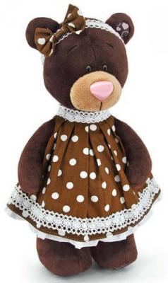 Мягкая игрушка медведь ORANGE Milk в платье в горох текстиль коричневый 30 см М5052/30