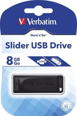Флешка USB 8Gb Verbatim Store n Go Slider 98695 USB2.0 черный