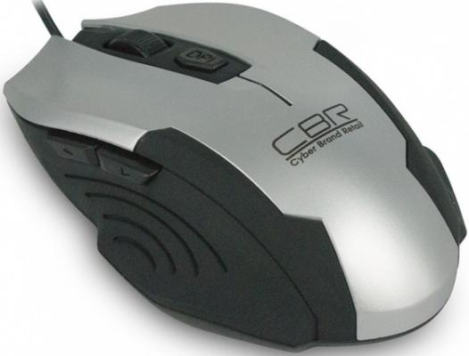 Мышь проводная CBR CM 333 чёрный серебристый USB