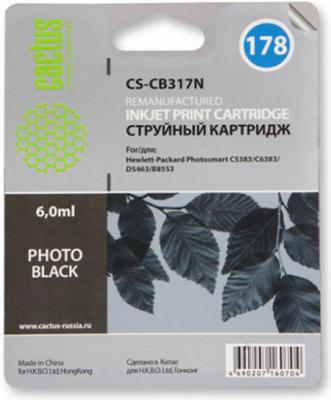 Картридж струйный Cactus CS-CB317N №178 фото черный для HP PS B8553/C5383/C6383/D5463/5510/5515/6510/6515 (6мл)