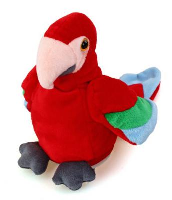 Мягкая игрушка попугай Fluffy Family повторяшка текстиль красный 16 см 681020