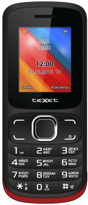 Мобильный телефон Texet TM-125 черный красный 1.77"