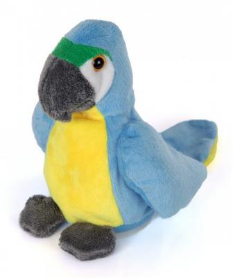 Мягкая игрушка попугай Fluffy Family повторяшка текстиль голубой желтый 16 см 681020