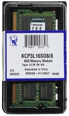Оперативная память для ноутбука 8Gb (1x8Gb) PC3-12800 1600MHz DDR3 DIMM CL11 Kingston KCP3L16SD8/8