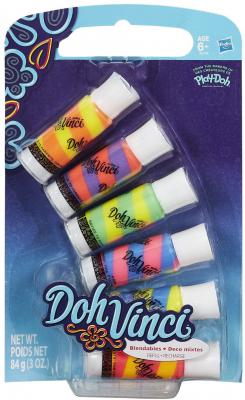 Набор блестящих картриджей Hasbro Doh Vinchi с жидким пластилином от 6 лет 6 шт