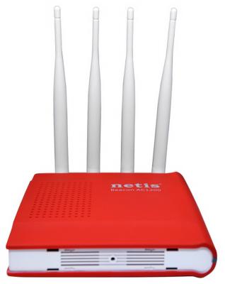 Беспроводной маршрутизатор Netis WF2681 802.11aс 1200Mbps 2.4 ГГц 5 ГГц 4xLAN RJ45 PoE красный