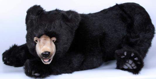 Мягкая игрушка медведь Hansa 4982 искусственный мех черный 90 см лежащий