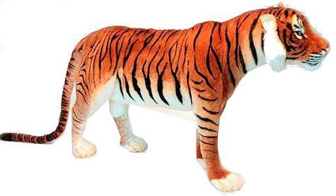 Мягкая игрушка тигр Hansa стоящий жаккард искусственный мех разноцветный 140 см 6592