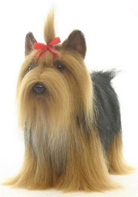 Мягкая игрушка собака Hansa Йоркширский терьер искусственный мех коричневый 36 см 5909