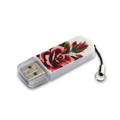 Флешка USB 32Gb Verbatim Mini Tattoo Rose 49896 USB2.0 белый с узором