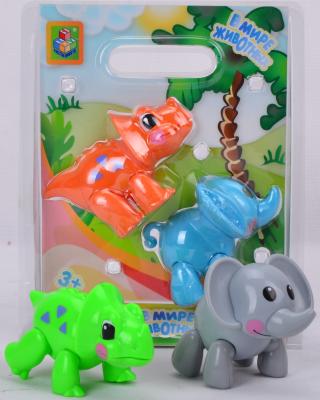 Игровой набор 1Toy В мире животных Слон и носорог/динозавр 2 предмета Т57439 в ассортименте