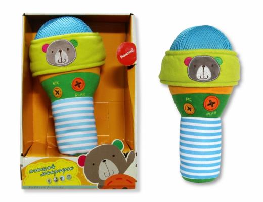 Интерактивная игрушка 1Toy Плюшевый микрофон "bobbie & friends" с тремя режимами воспроизведения голоса от 6 месяцев разноцветный Т57148