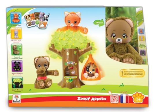 Мягкая игрушка Zoopy Мишка и дерево с гнездом искусственный мех пластик разноцветный Т57055