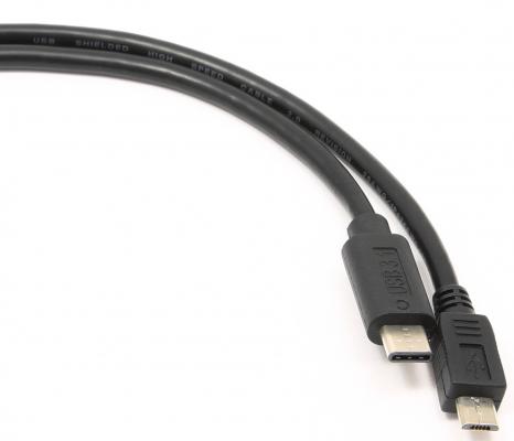 Кабель Type-C Micro-B 1м Cablexpert CCP-USB2-mBMCM-1M круглый черный