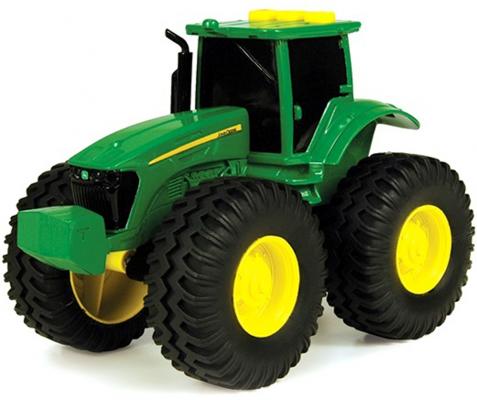 Трактор Tomy John Deere зеленый 19 см с большими колесами, звук, свет