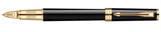 Ручка 5й пишущий узел Parker Ingenuity L F500 LaqBlack GT Fblack чернила черные S0959160
