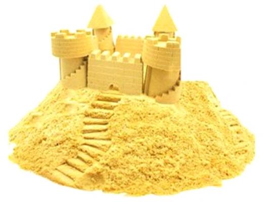 Песок 1 Toy Космический песок Жёлтый 3 кг с песочницей и формочками  Т58582