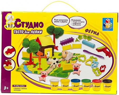 Набор теста для лепки 1 Toy Ферма с аксессуарами, 6 цветов