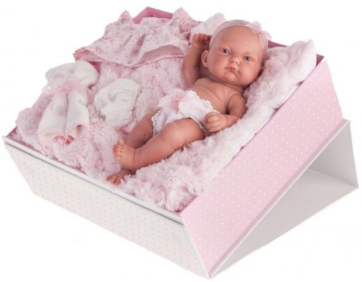Кукла-младенец Munecas Antonio Juan Карла в чемодане, розовая 26 см 4068P
