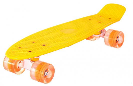 Скейтборд Pennyboard Classic 22" 56x15 YQHJ-11 пластик со светящимися колесами цвет оранжевый 146314